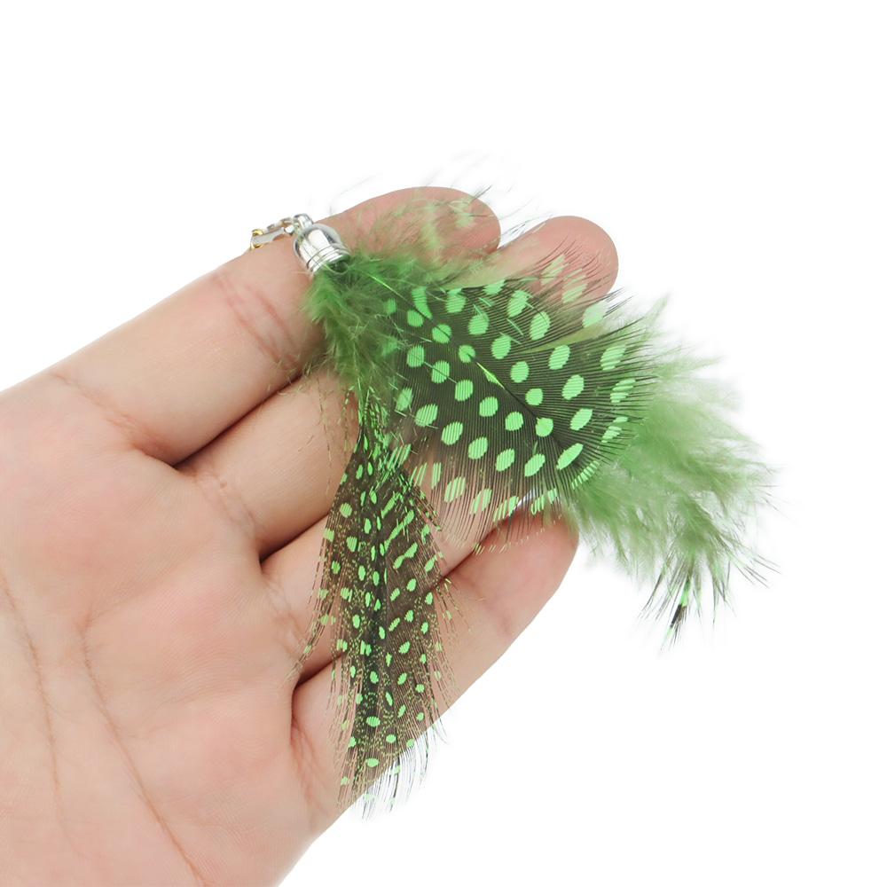 6pcs Accessories Cat Teaser Stick Feather Replacement Head Set For Kitten Cat Pet Toy