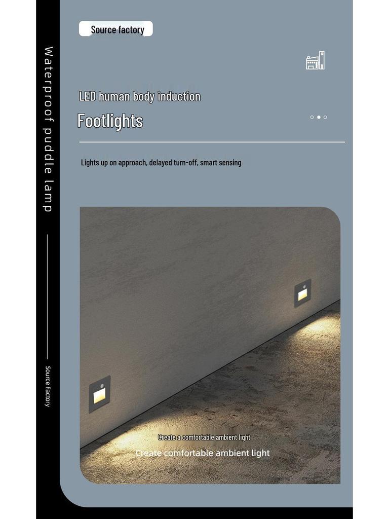 Outdoor LED Motion Sensor Step Light, Waterproof Recessed Aluminum Plinth Light