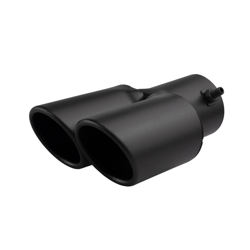 Bil Universal En Till Två Grillad Blå Svanshals Dubbelrör Bakre Rör Rostfritt Stål Avgasrör Modifieringstillbehör