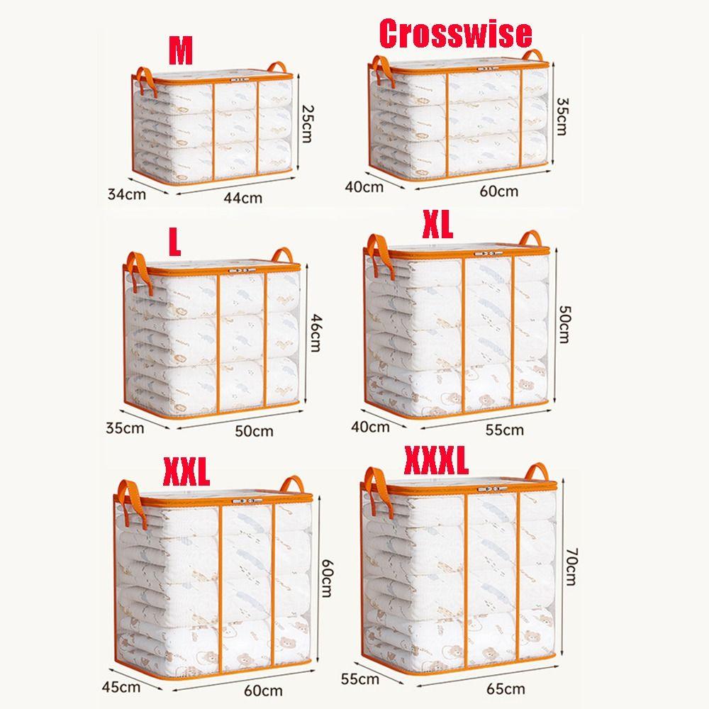 Große Kapazität Faltbare Aufbewahrungstasche Wasserdicht mit Reißverschluss PVC Steppdecken Aufbewahrungstasche Staubdicht Feuchtigkeitsdicht Schrankorganizer Schrank