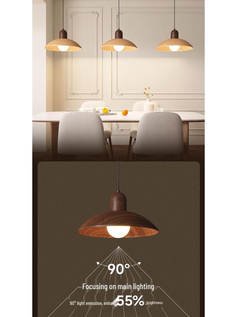Walnut Finish Pendant Light - Wabi-Sabi Style for Restaurants, Bars, and Homes