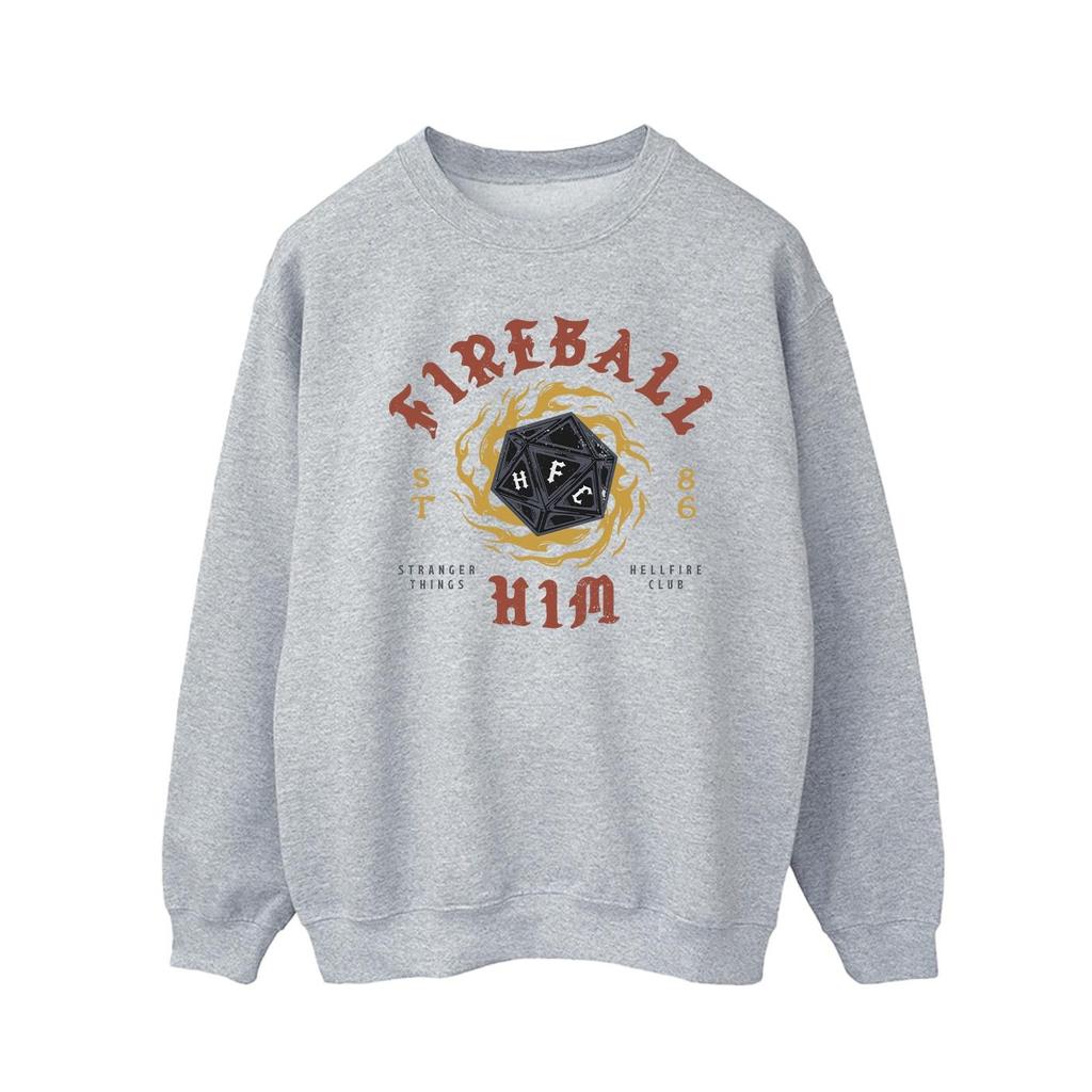 Netflix Mens Stranger Things Fireball Dice 86 Sweatshirt