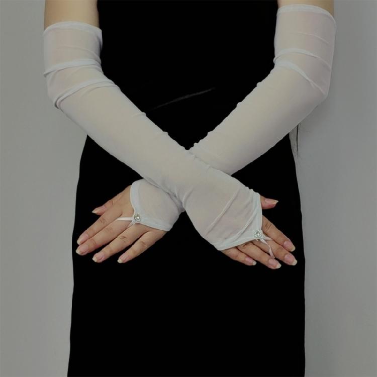 Elegant Gloves Bridal Sleeves Half Finger Cool Gloves for Proms Concert Evening Banquet Accessory Short Gloves