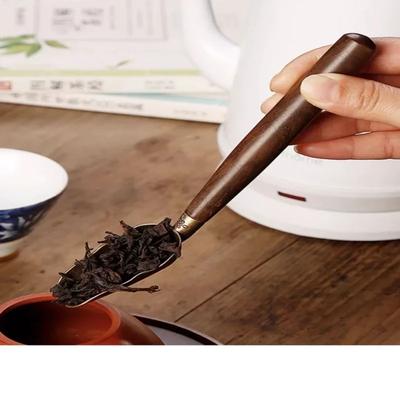 Retro Tea Scoops Solid Ebony Tea Spoon Chinese Kung Fu Tea-leaf Dispenser Solid Wood HandleTea Ceremony Accessories Gift Tea Set