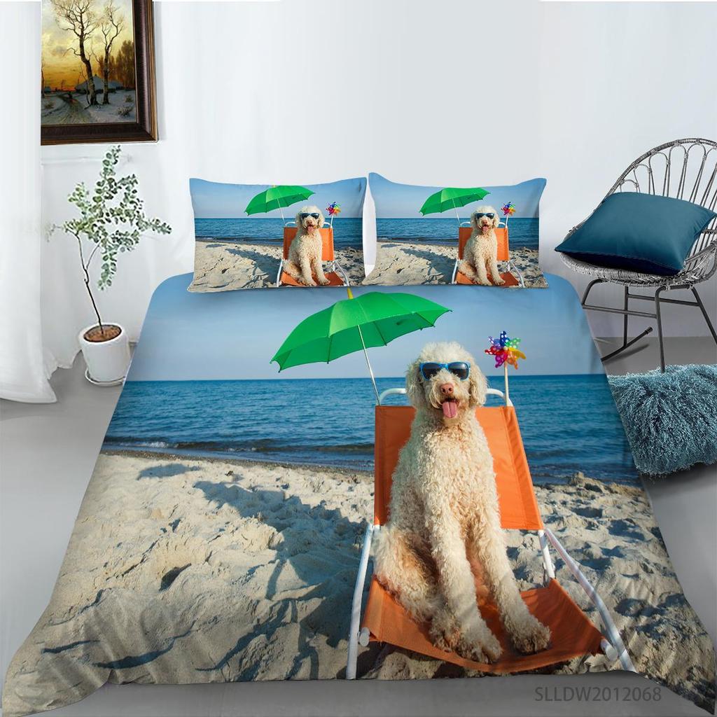 Animal Duvet Cover Sets with Pillowcase Pets Painting Microfiber Bedding Suit King Single Size Luxury Bedding Covers