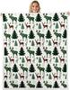 Cartoon Santa Claus Blankets,Merry Christmas Throw Blanket for Kids Girls Boys Teens Room Decor,Snowflake Gingerbread Fleece