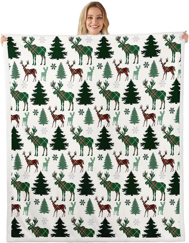 Cartoon Santa Claus Blankets,Merry Christmas Throw Blanket for Kids Girls Boys Teens Room Decor,Snowflake Gingerbread Fleece