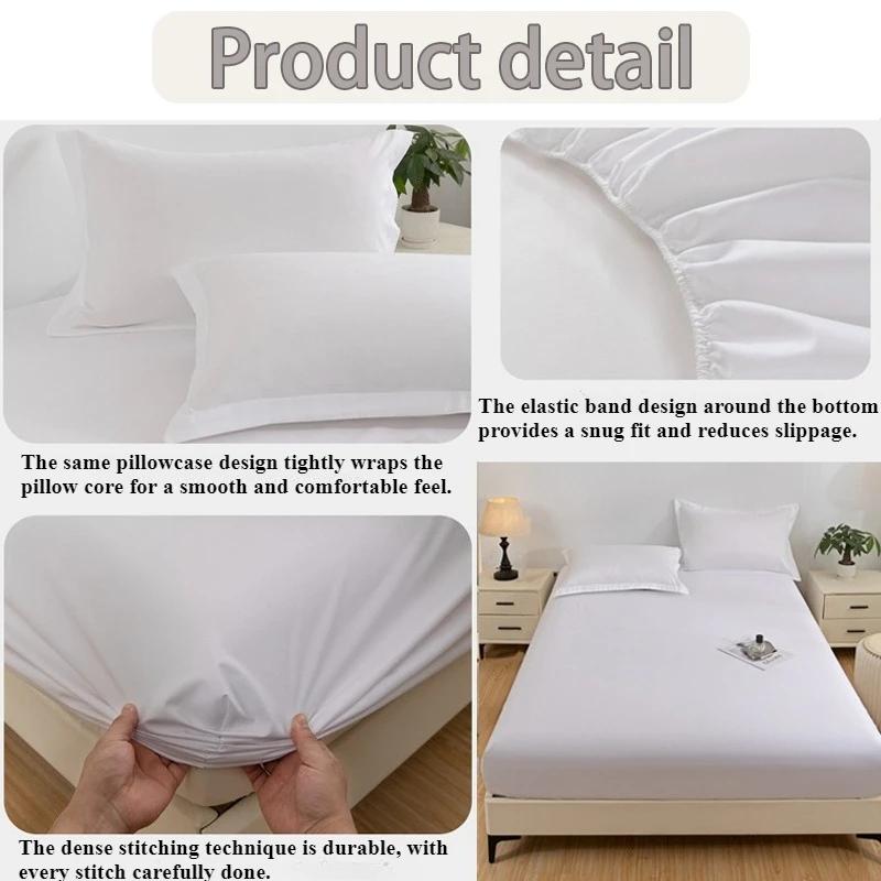 1PC Waterproof Fitted Sheet Soft Comfortable Breathable Bedding 360 Degree Full Surround Mattress Cover for Single Double Bed
