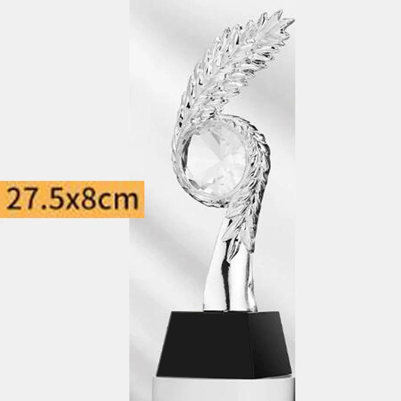 Individuell Kreative Flügel Goldene Ähre Weizenähre 5 Sterne Harzmedaille, Auszeichnung für hervorragende Mitarbeiter, Heimdekoration Kristallpokal 1 Stück