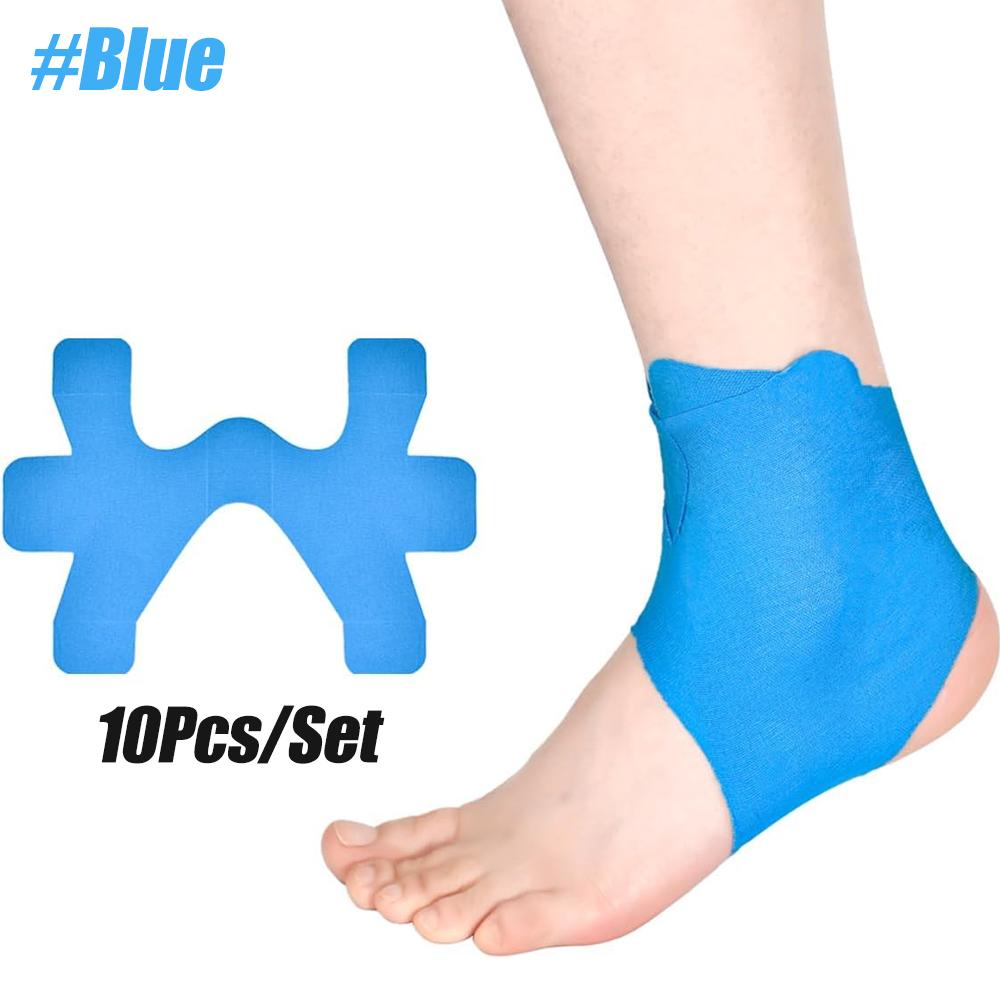 10 Stück/Set Vorgeschnittenes Kinesiologie-Tape für den Knöchel, Wasserdichtes Elastisches Atmungsaktives Sporttape, Bietet Unterstützung & Stabilität für den Muskel