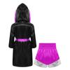 Komplettes Boxoutfit für Kinder: Offener Kimono mit Gürtel & Shorts mit Seitenschlitz, Halloween Cosplay & Sportliches Rollenspielkostüm