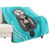 Mother and Pup Sea Otters Mom Holding Baby Otter Throw Blanket Plush Fuzzy Cozy Blanket for Couch Sofa