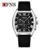 European Wine Barrel Style Men's Waterproof Roman Numeral Chronograph Quartz Watch with Calendar