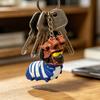 Yousheng 3D-gedruckter Wurm-Schlüsselanhänger Neuheit Niedlicher Raupen-Insekten-Anhänger mit Helm Sammlerstück Schlüsselanhänger-Anhänger für Kinder Gamer Fans