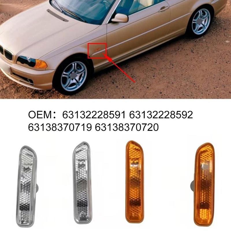 Side Fender Turn Signal Light for BMW 3 Series E46 1998-2001 ABS Housing 63132228591 63132228592 63138370719/720