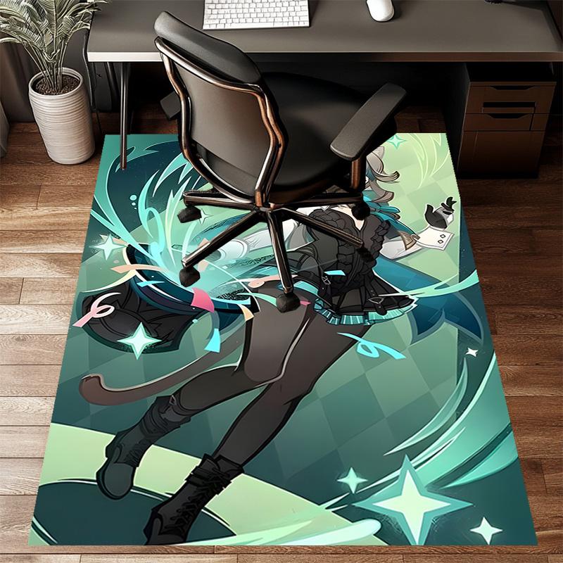 1pc Genshin Impact Lyney Lynette Design Printed Area Rug Carpet for Bedroom Living Room Home Decor Rugs Mat Non Slip Mat Rug for Bedside