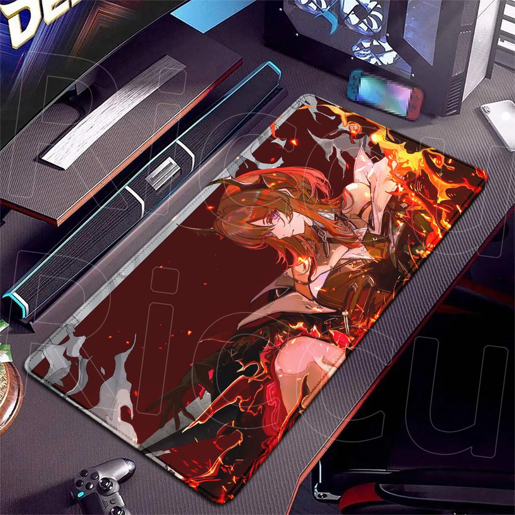 HD Arknights Endfield Mauspads Anime Mädchen Laevatein Mauspads Groß Gamer XXL Laptop Teppich Gaming PC Zubehör erweitern Schreibtischunterlage