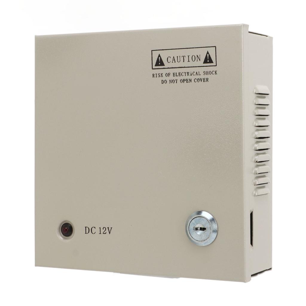 CCTV napájecí box, rozvodná krabice, 12V, 4 kanály, pojistka 5A, 110V/220V s kovovým krytem