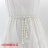Mei Mary Women's korean style sweet bow dress with pearl waist chain - ladies' fashion decorative slim belt