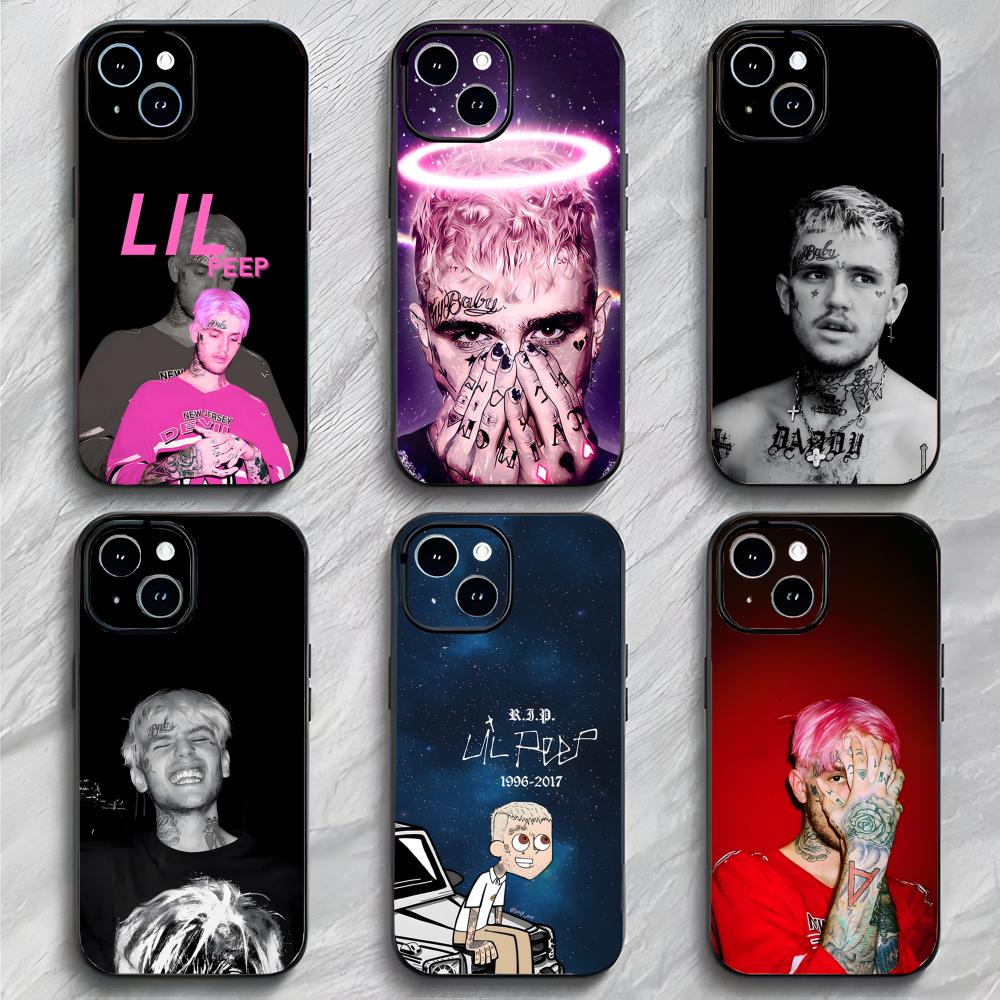 Custodia per Telefono Emo Triste Cantante Americano L-Lil Peep Custodia per Telefono Tendenza Imballaggio Morbido Leggera Per iPhone17 16 15 14 ProMax
