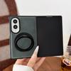 Applicable To Samsung Zfold8 Folding Mobile Phone Case Zfold8 Retro Leather Pattern Rotating Bracket Magnetic Suction Anti-drop Protective Cover