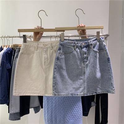 Classic Versatile Wearable Durable Versatile A-line Skirt High-waisted Thin Casual Package Hip Skirt Bustier Skirt Ladies Summer Fashion Denim Skirt