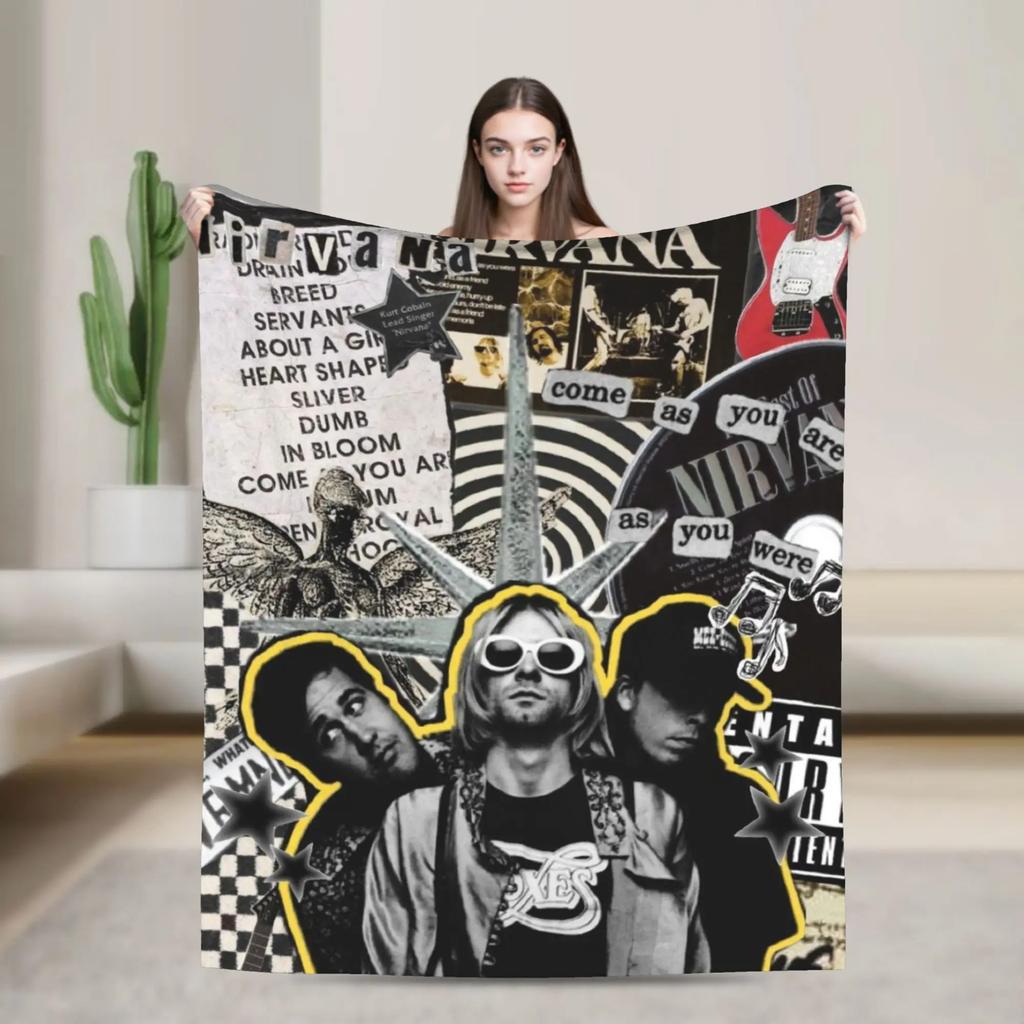 Nirvana Čelenka Deka Teplá Měkká Vzorovaná Plyšová Deka Na Cestování Venku Kancelář Flanelové Povlečení Povlak Na Postel