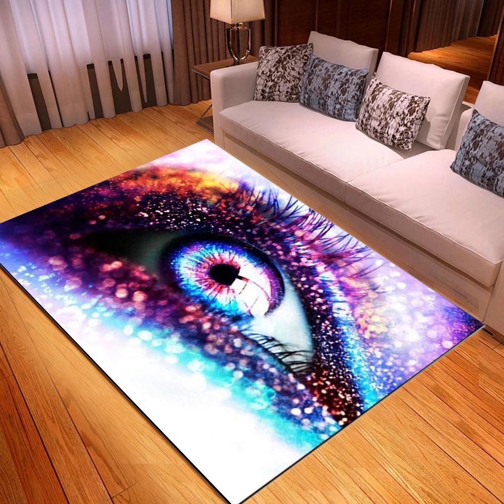 Suitable for Living Room Eye Pattern Printing Indoor Rug Home Floor Mat Sofa Rug Soft Magic Eye Rug