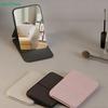 PU Leather Solid Color Foldable Makeup Mirror Simple Portable Handheld & Desktop Dual-Use Student Cute Pocket Mirror
