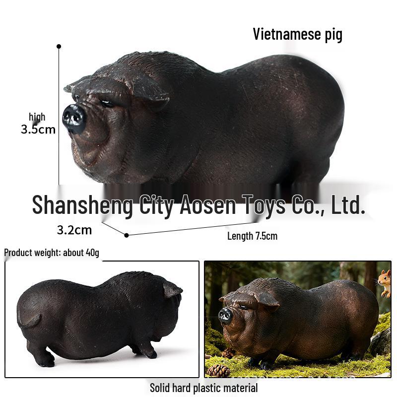 Children's Wildlife Model: Plastic Pig Figurines (Domestic Pig, Large White Pig, Vietnamese Pig, Babirusa, Wild Boar)