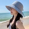 UV Blocking Wide-brimmed Sun Hat for Women Lightweight Foldable with Bow for Boating Adventures