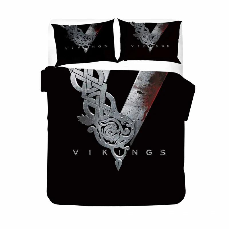 Viking Soft Duvet Cover Set, Scplusinavian Folklore Motifs Northern Germanic Culture Mjolnir,2/3pcs Beding Set King-Sized Dimensionsd Dimensions