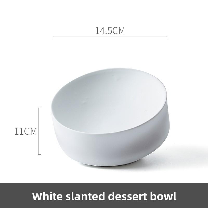 

Rustic Pottery Slanted Bowl for Ice Tea Snacks Single Serving Abalone Display Dish Retro Style