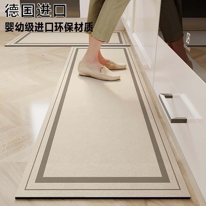 

50*80cm [Modern Kitchen Mat] Modern Nordic Style 1pc Kitchen Mat | Rubber Backed, Easy-to-Clean, Rectangular, Modern Floral Design for Home Decor 50*80