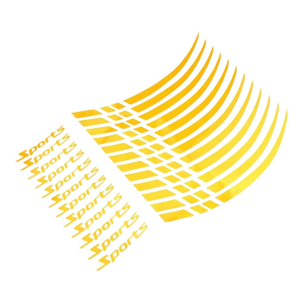 

Многофункциональная мотоциклетная велосипедная полоса на ободе колеса 18-21 дюйм, светоотражающая наклейка на автомобильное колесо жёлтый