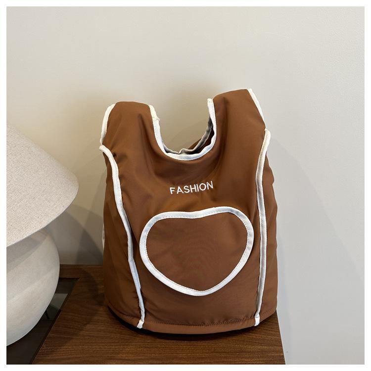 

New special material fabric niche retro backpack schoolbag large capacity light go out backpack bucket bag коричневый