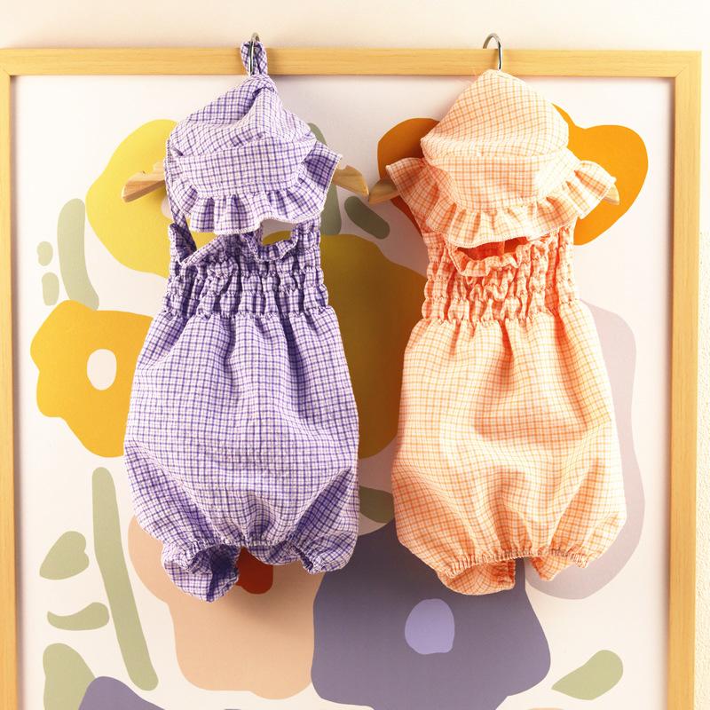 Summer Dog Clothes Overalls Jumpsuit Puppy Small Dog Costume Hat Yorkshire Pomeranian Shih Tzu Maltese Poodle Bichon Clothing