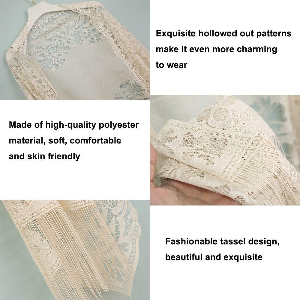 With Tassel Women Shawl Hollow Wedding Bridal Shawl Cloak Fashion Scarf  Women