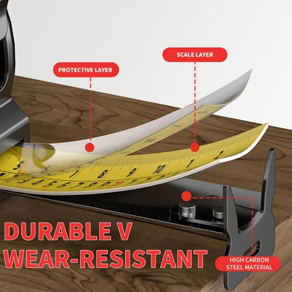 1pc ABS Thickened Metal Housing, Woodworking Tools, Hand Measuring Tools Easy To Read Retractable High Precision Tape Measure