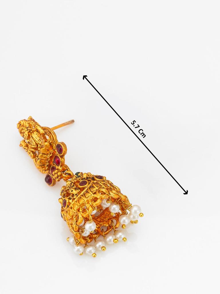 Ensemble de bijoux de temple plaqué or, orné de multiples pierres et perles