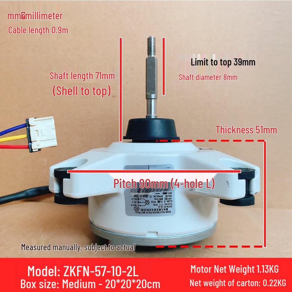 

ZKFN-57-10-2L Compatible Three-wire DC Fan Motor for Midea Outdoor AC, 10P, Reverse, 57W