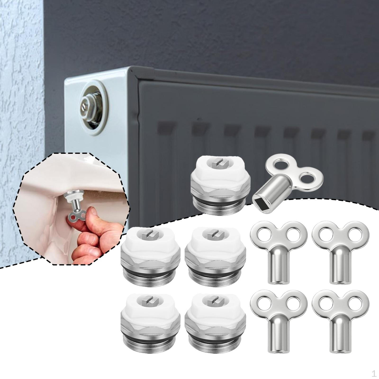 

5 шт. Радиаторные воздухоотводчики Воздушный клапан Заглушка Конструкция с двумя отверстиями Высокая прочность