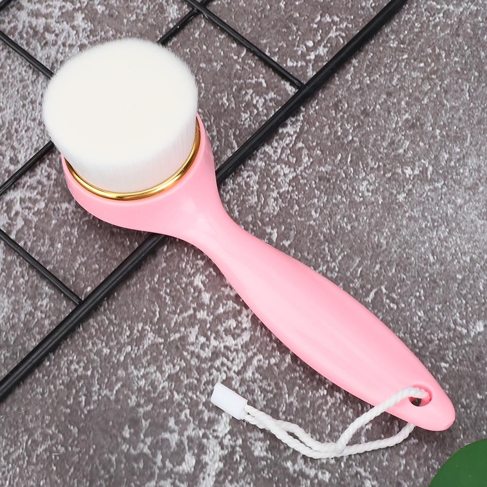 Long Handle Soft Manual Face Cleaning Brush Facial Care Massager Brush Pink