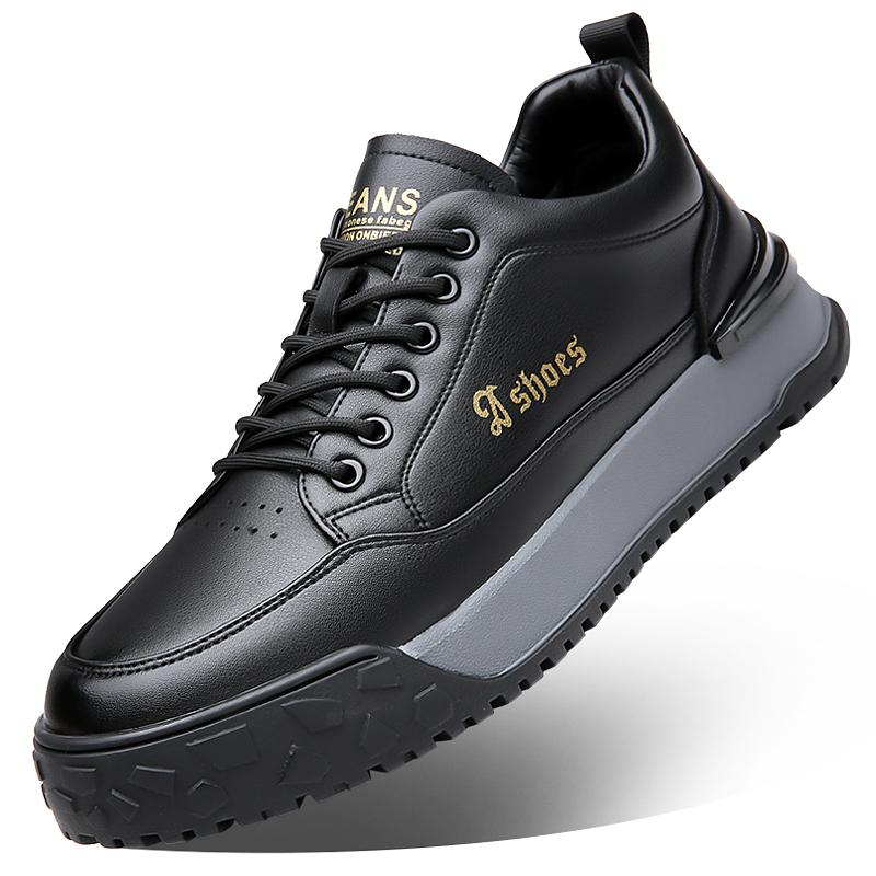 

Мужская обувь, дизайнерские кроссовки, новые высококачественные кожаные туфли на плоской подошве, удобная повседневная обувь для отдыха на открытом воздухе, обувь для скейтбординга, мужская повседневная обувь 44 чёрный