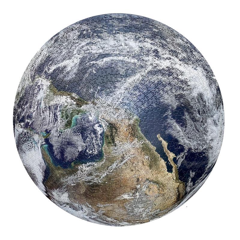 Starry Sky Space Traveler 1000-Piece Puzzle: Earth, Moon, Rainbow