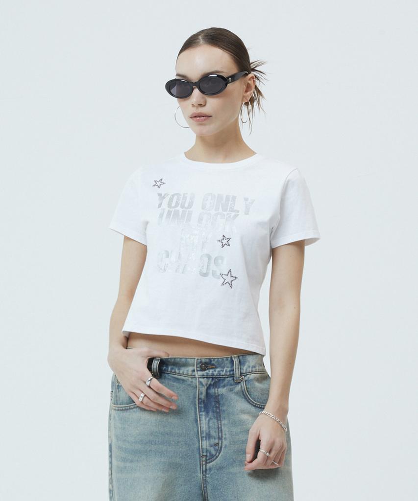 MAHAGRID Unlock Crop Tee White(Mg2Gmft529A)
