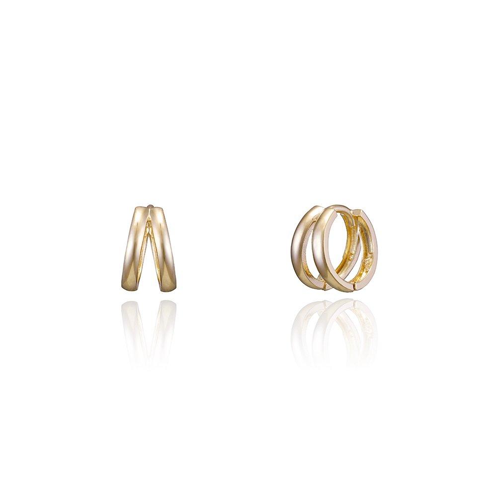 [925Silver] Two Ring Earrings