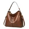 Women Shoulder Handbag Fashionable Portable PU Leather Lady Purse for Work Shopping Travel Coffee Color One Size