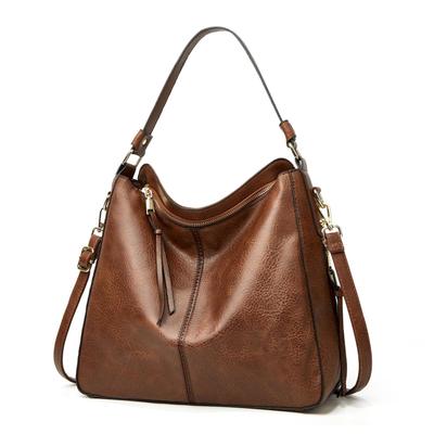 Women Shoulder Handbag Fashionable Portable PU Leather Lady Purse for Work Shopping Travel Coffee Color One Size