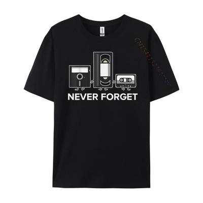 Never Forget T Shirt Funny Floppy Disk VHS Tape 90s 80s Tee Grpahic Tee T-Shirt Streetwear Men's Short Sleeve Graphic T Shirts